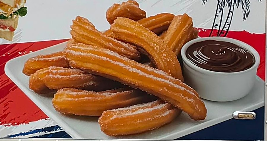 Churros with chocolate dipping sauce